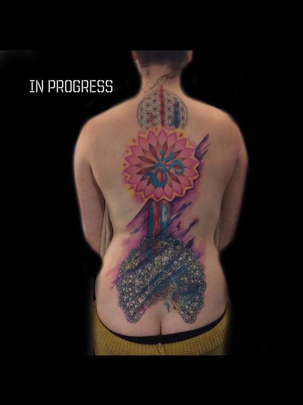 Mandala geometric backpiece