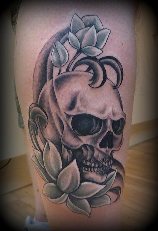 Lotus and skull