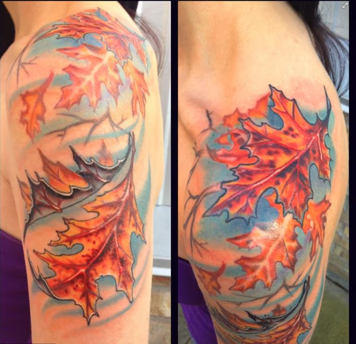 Fall Leaves half sleeve