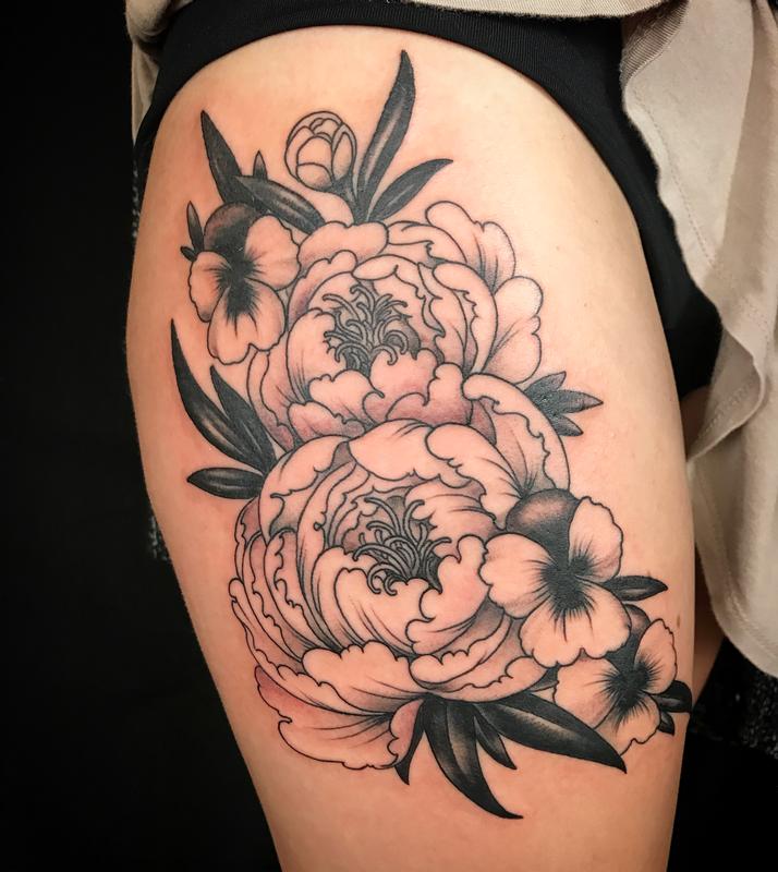 Black and grey flowers