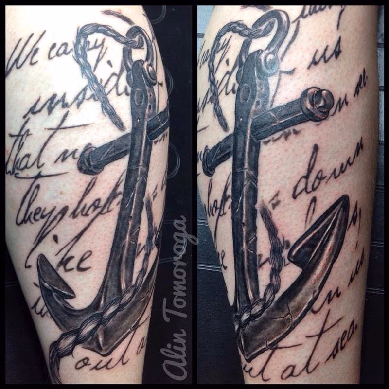 Anchor with Script Background