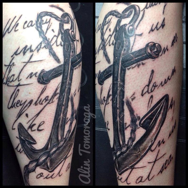 Anchor with Script Background