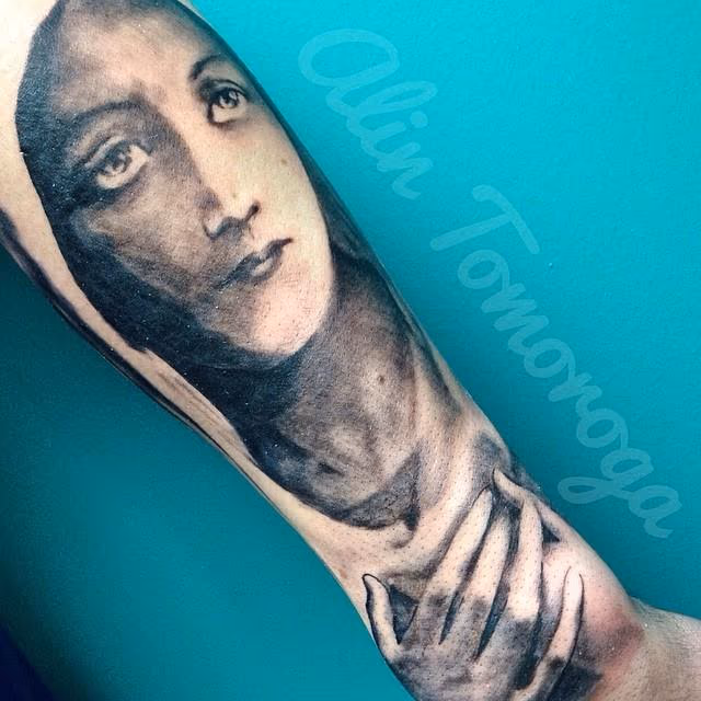 Black and Gray Virgin Mary