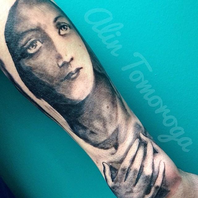 Black and Gray Virgin Mary