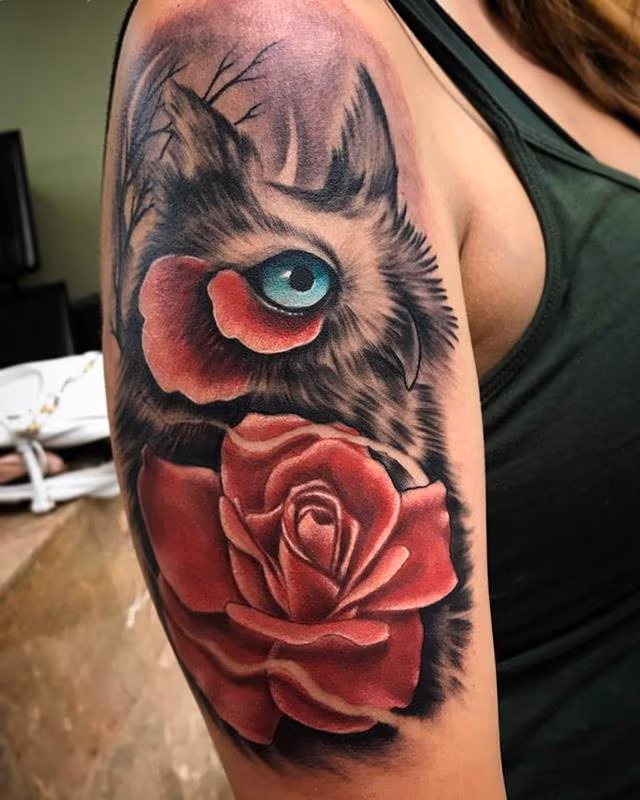 Owl rose mash up