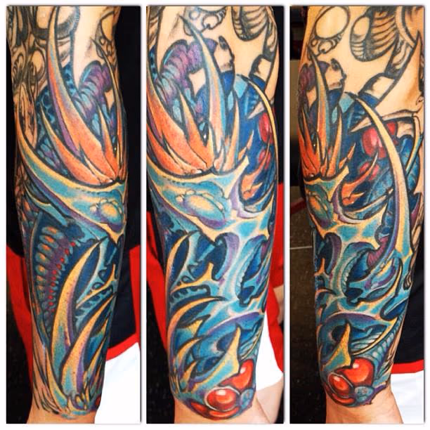 Bio arm sleeve tattoo