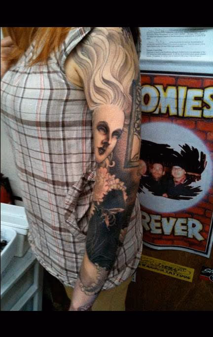 Black and Grey Woman Sleeve