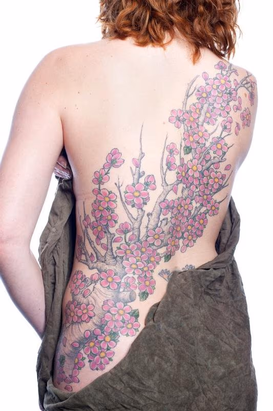 Cherry Blossum back piece