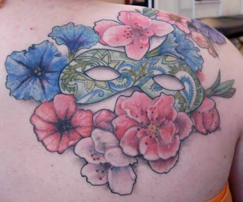 paisley mask with flowers
