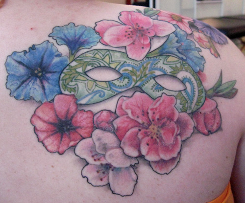 paisley mask with flowers