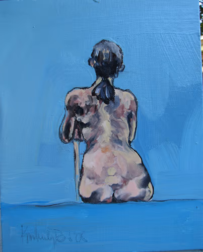 small blue figure