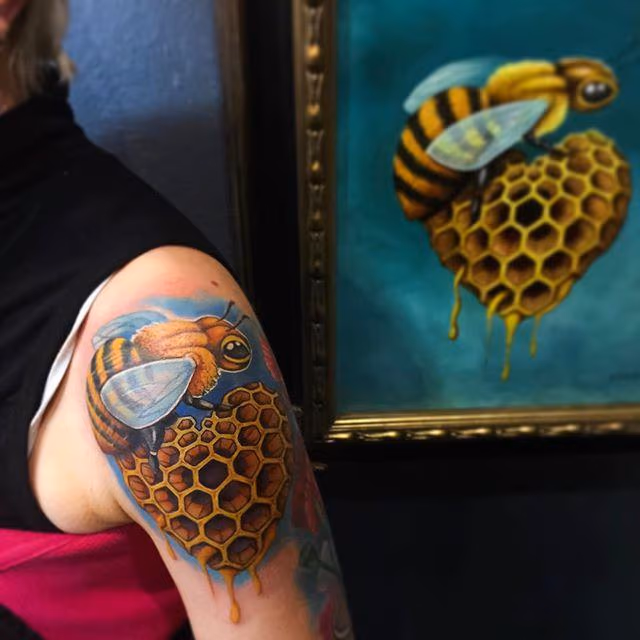 Bee and Honeycomb