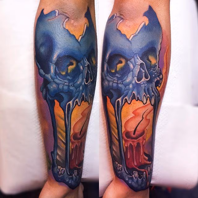 skull candle tattoo