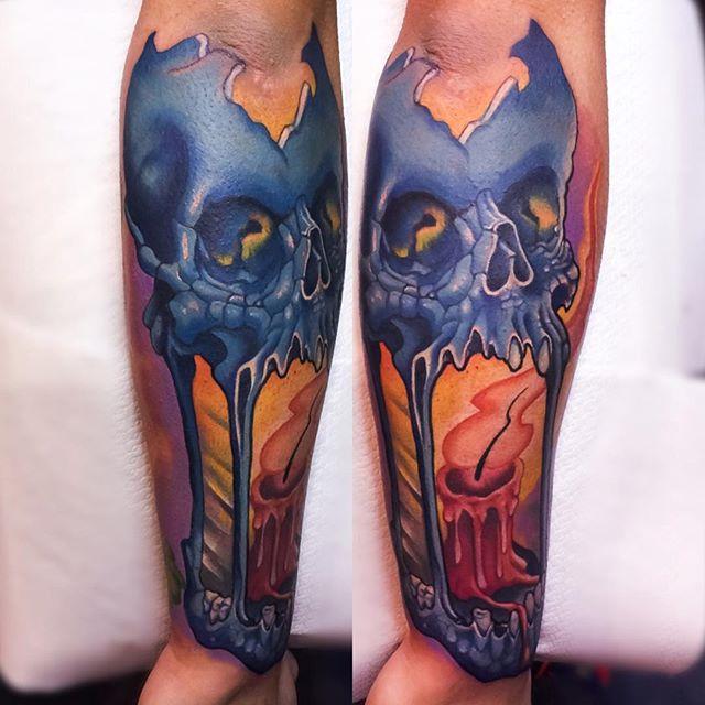 skull candle tattoo