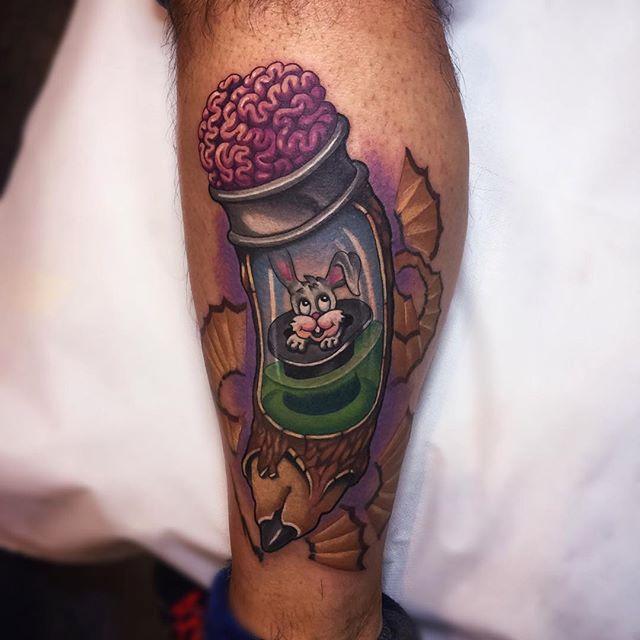 Pencil bottle with brain
