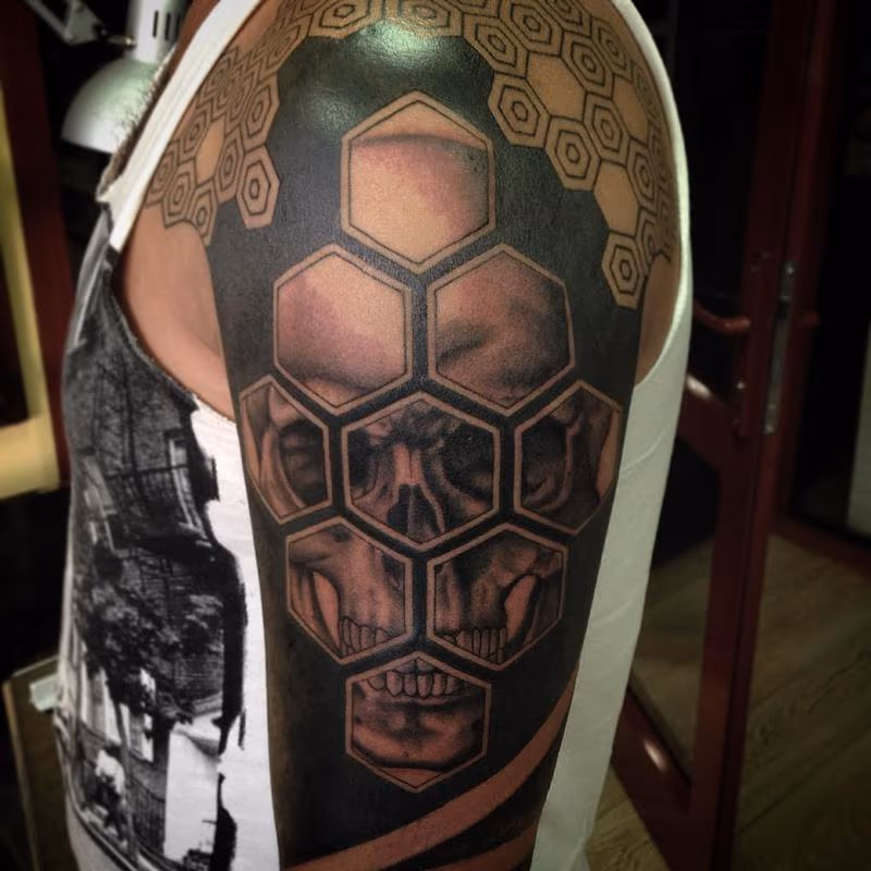 Geometric Blackwork with Skull