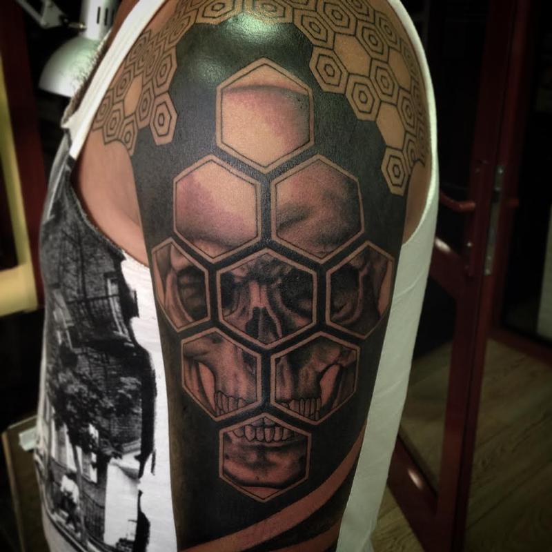 Geometric Blackwork with Skull