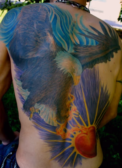 Eagle & sacred heart