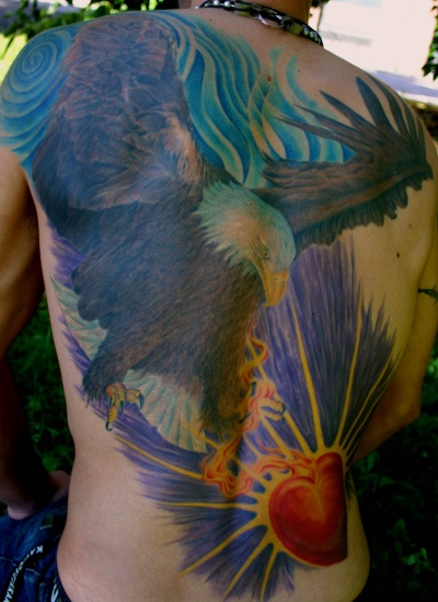 Eagle & sacred heart