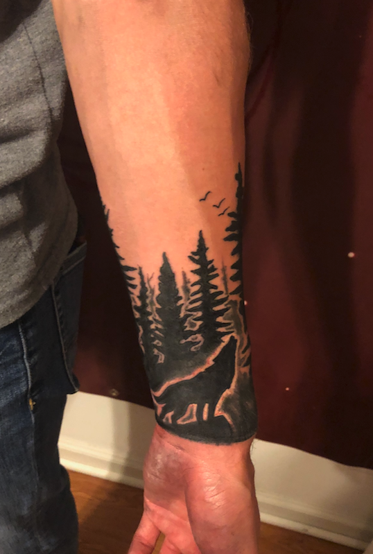 wolf and trees
