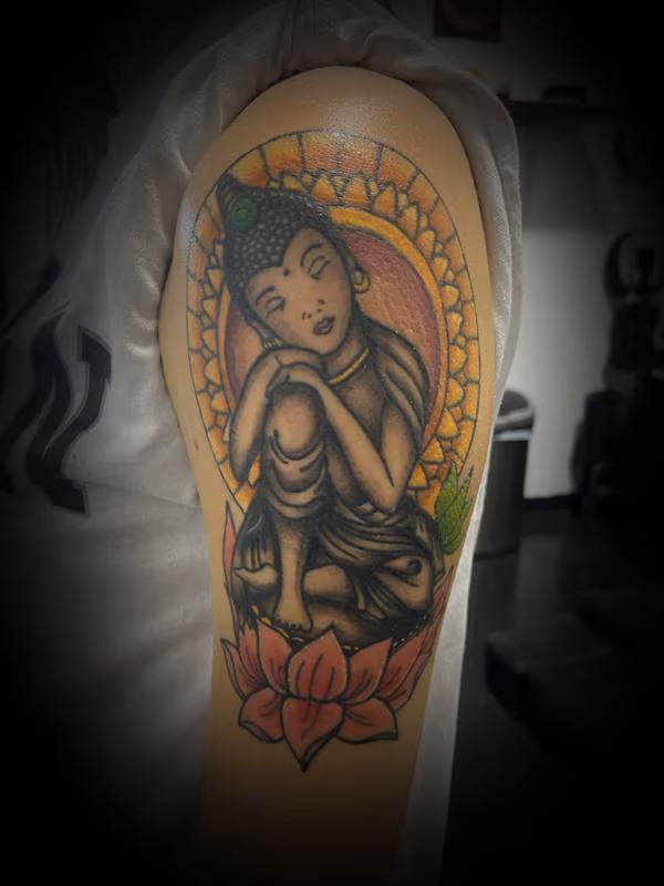 Buddha lotus color mash