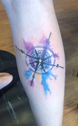 watercolor compass