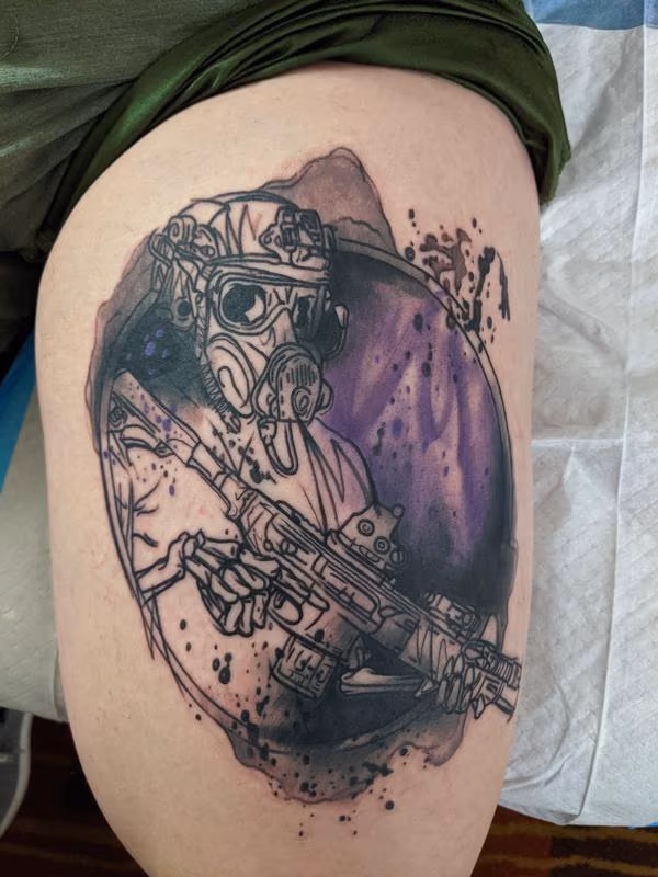 Army watercolor soldier