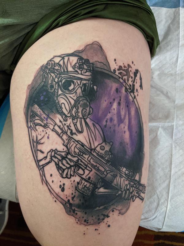 Army watercolor soldier