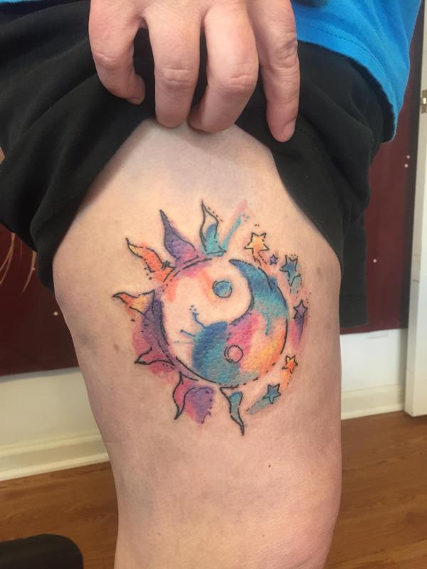 Watercolor yingyang
