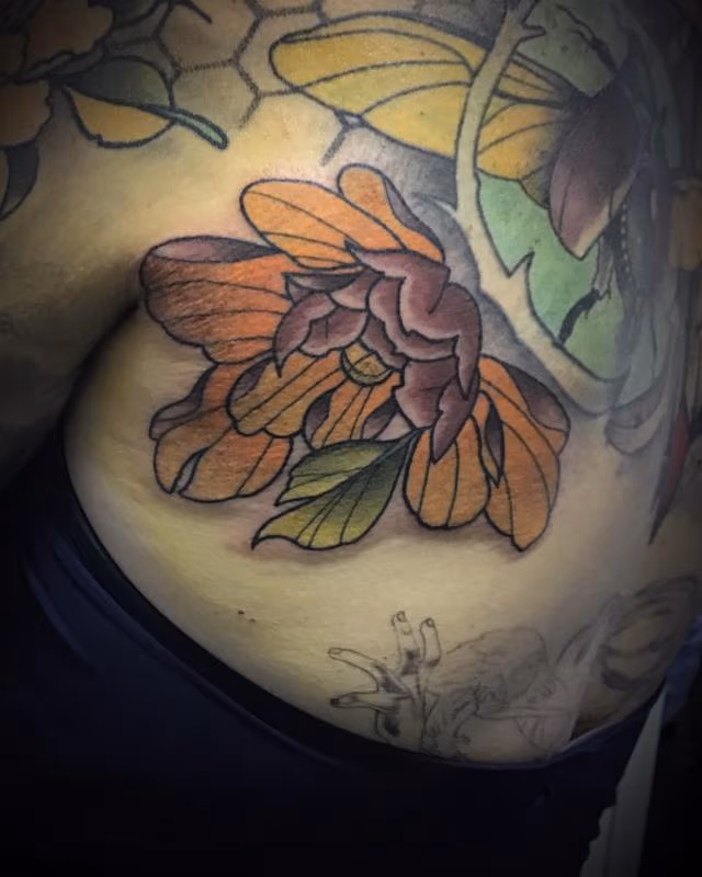 Neo traditional peony