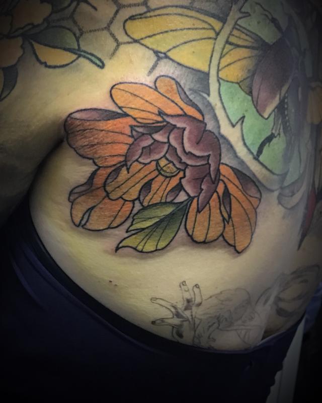 Neo traditional peony
