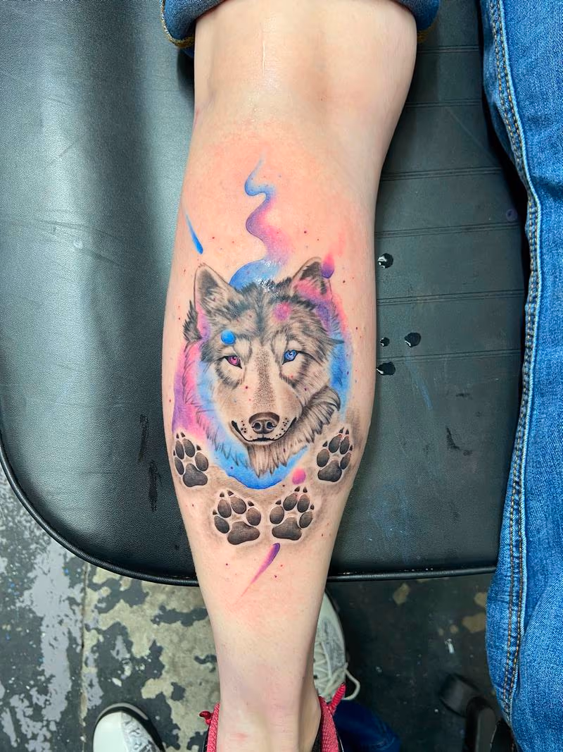 Watercolor wolf