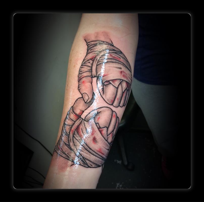Fists black and grey color infused
