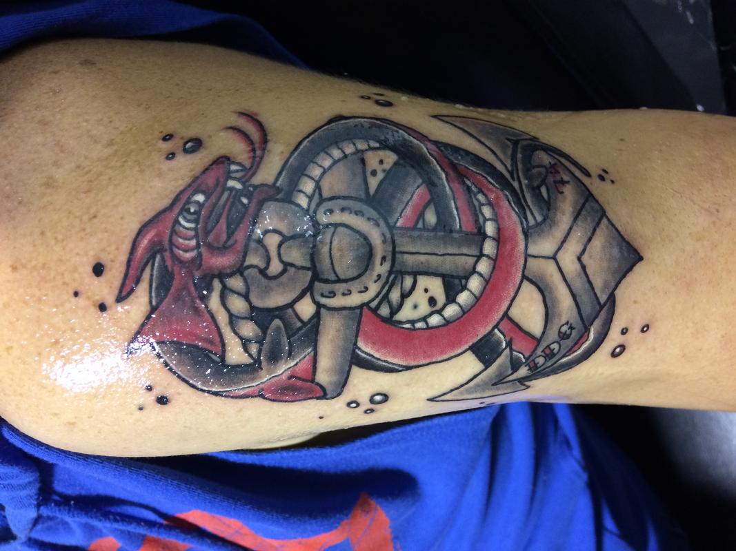 anchor with serpant