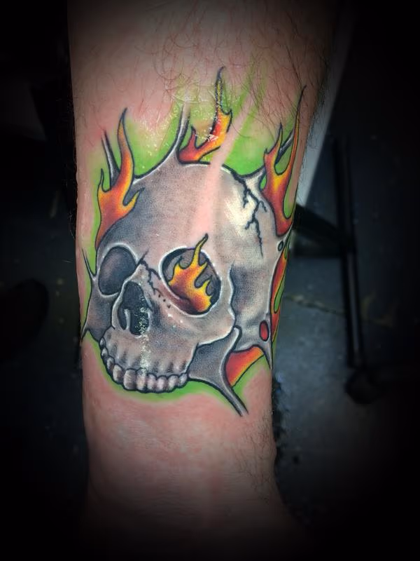 Skull and Flames