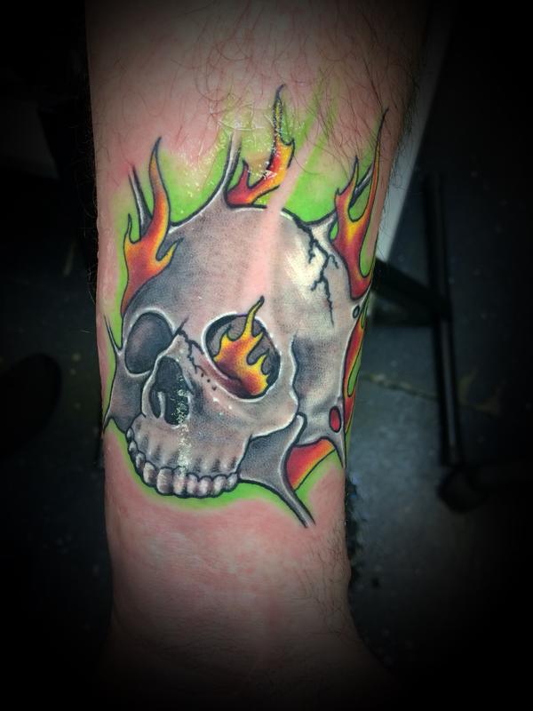 Skull and Flames