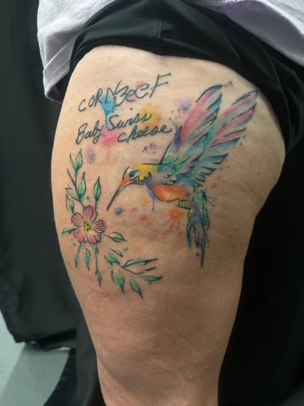 Watercolor humming bird