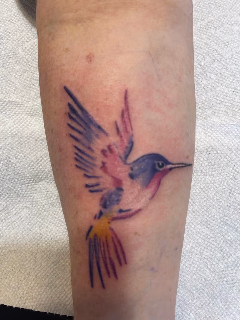 Watercolor hummingbird