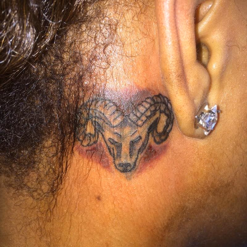 Small ram/zodiac tattoo / cover up tattoo