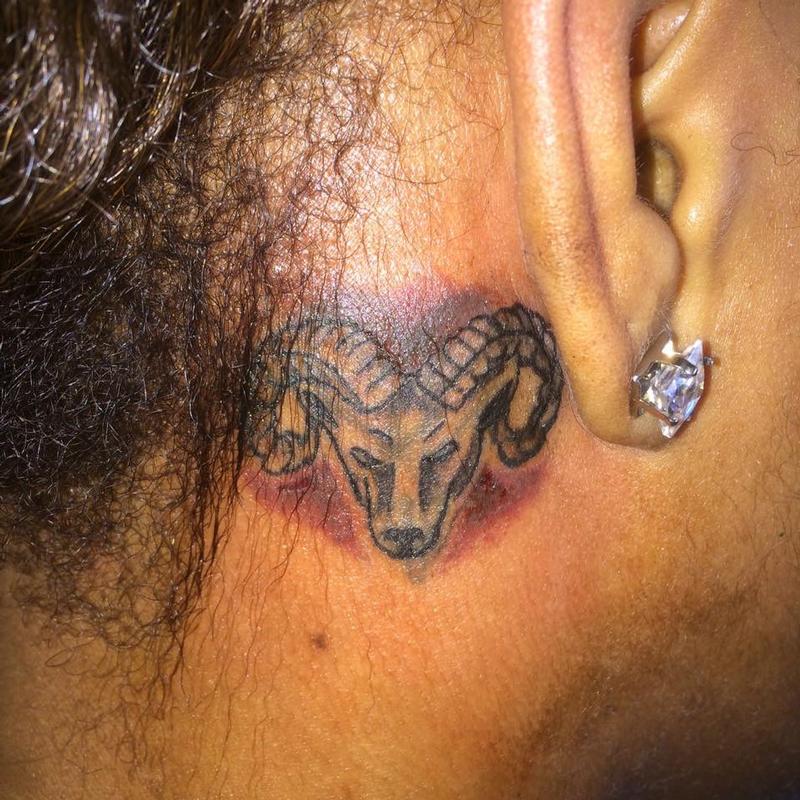 Small ram/zodiac tattoo / cover up tattoo