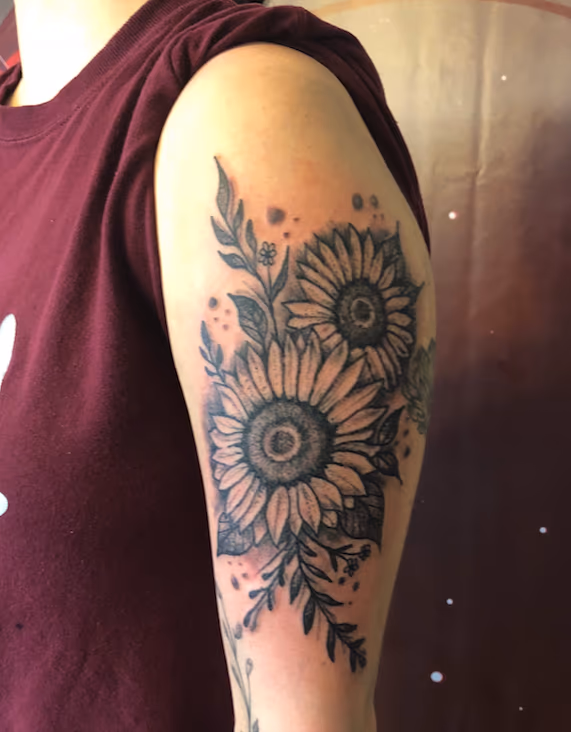 black work flowers