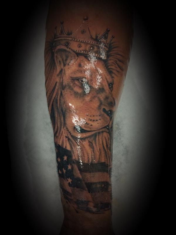 Lion and flag