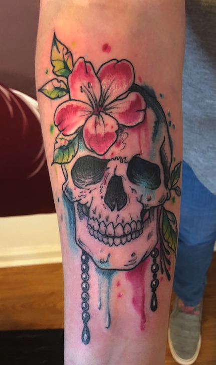 more skull and flowers