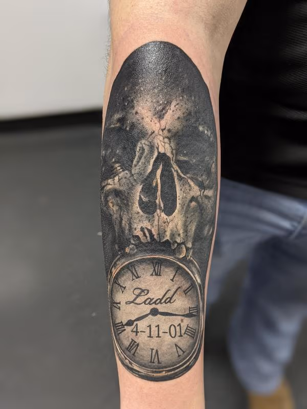 Skull and watch