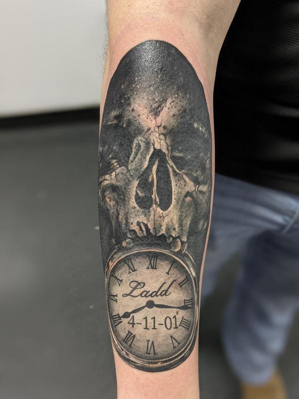 Skull and watch