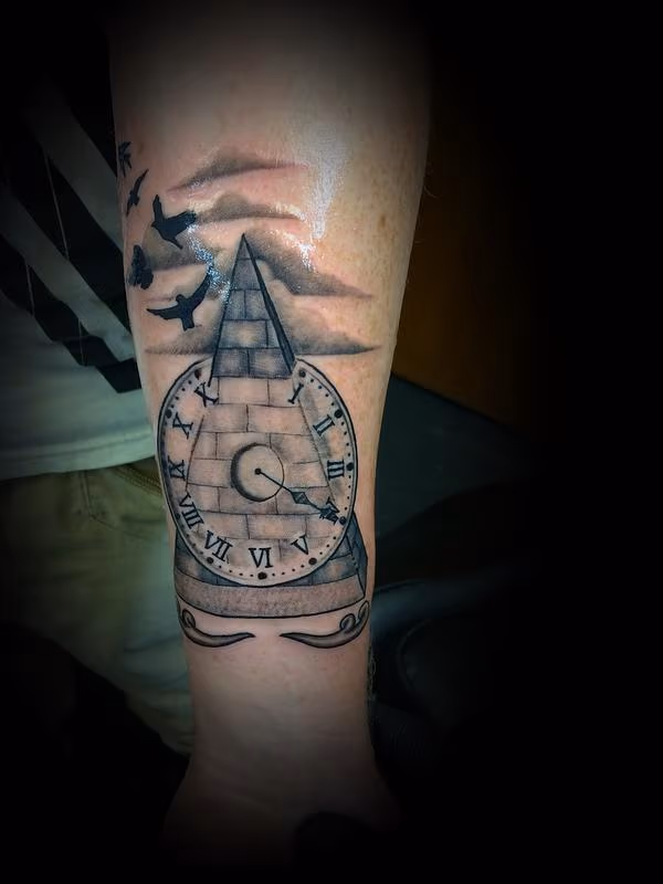 Pyramid and clock
