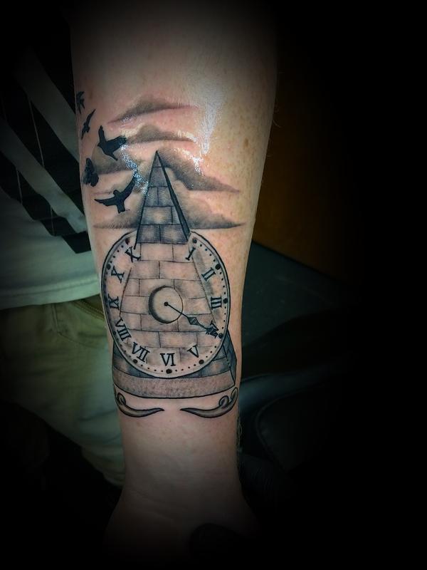 Pyramid and clock