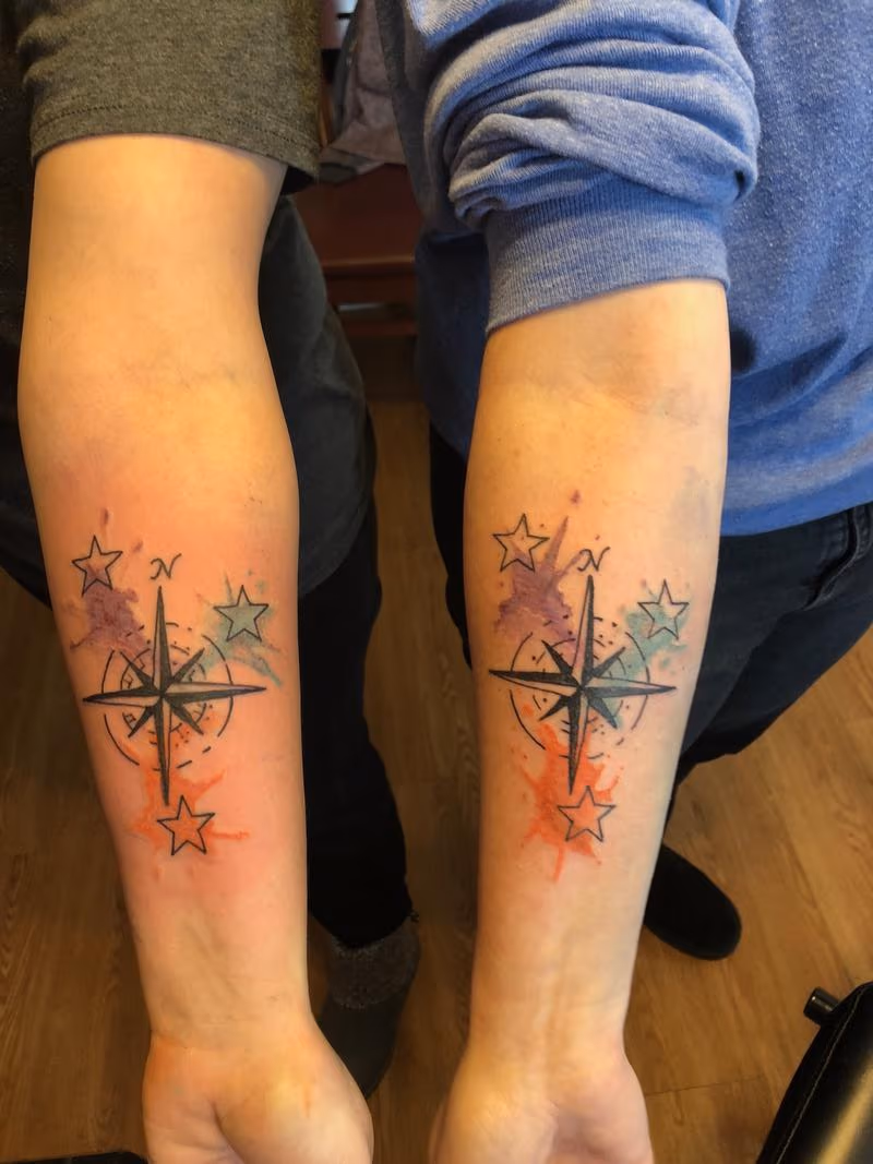 watercolor compasses