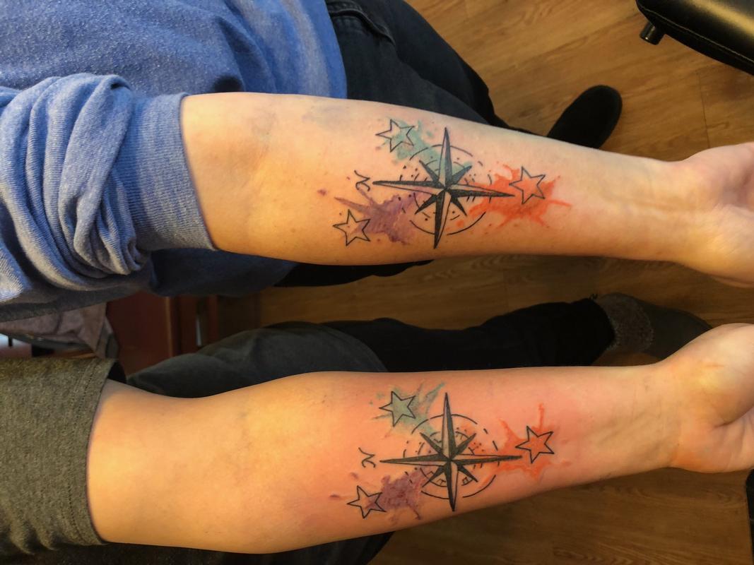 watercolor compasses