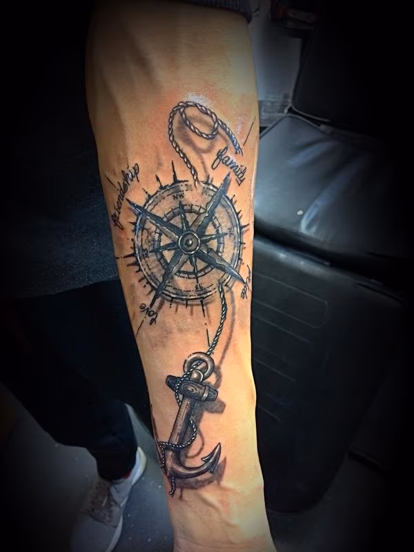 Anchor and compass